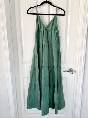 NWT - Touche International Green V-Neck Maxi Dress